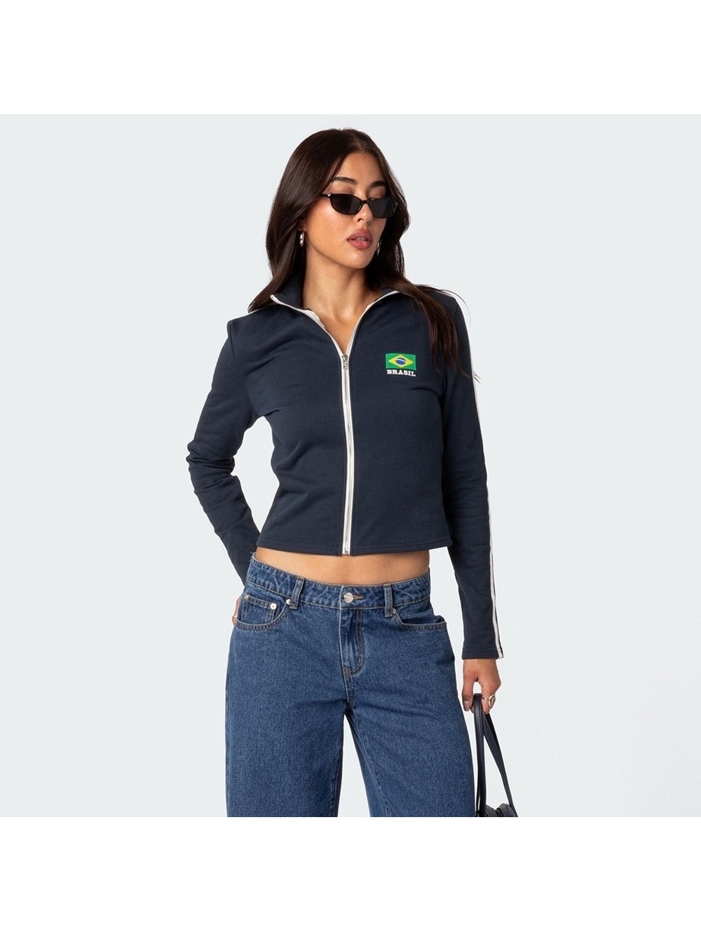 Edikted Brasil Zip Up Sweatshirt XS
